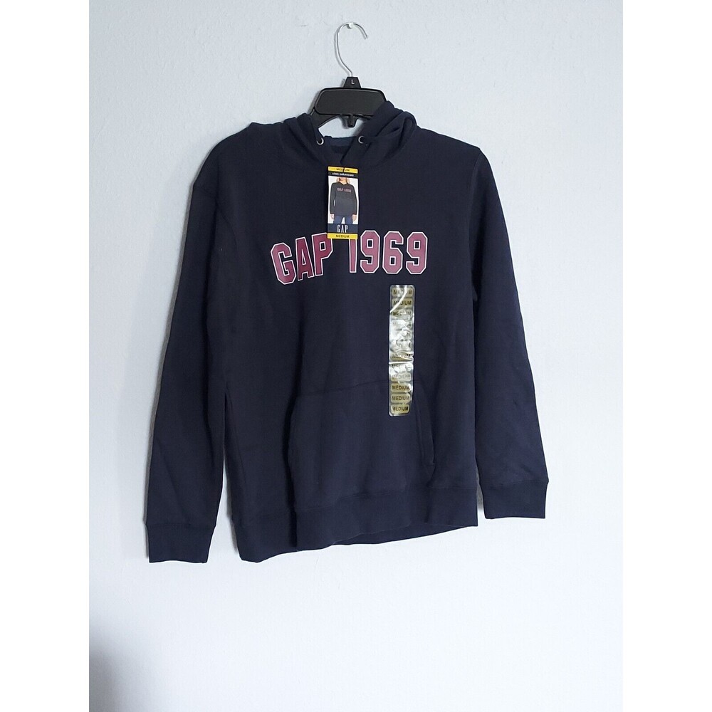 Gap Womens Blue Hoodie Pullover Sweatshirt With Logo Size Medium NEW